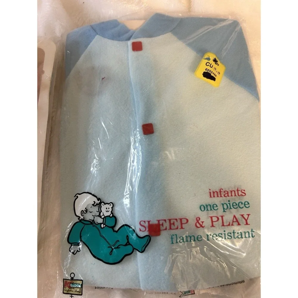 Vintage Sleepy Dreams & Kmart Infant Sleep N Play Suits Lot of‎ 4 New Pink Blue